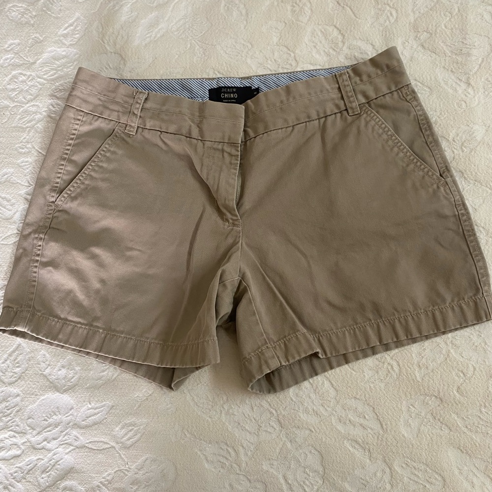 J. Crew Chino Tan Cotton Shorts Size 8